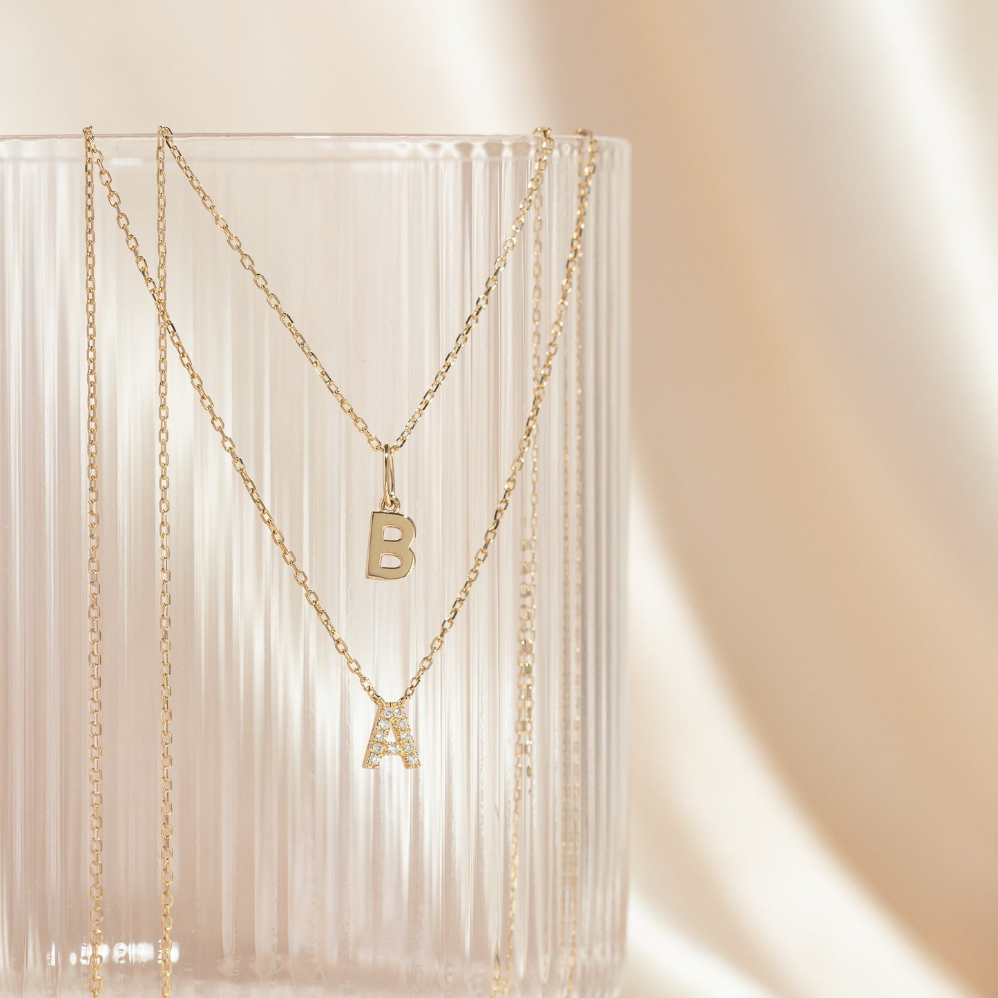 Tiny Hanging Initial Necklace