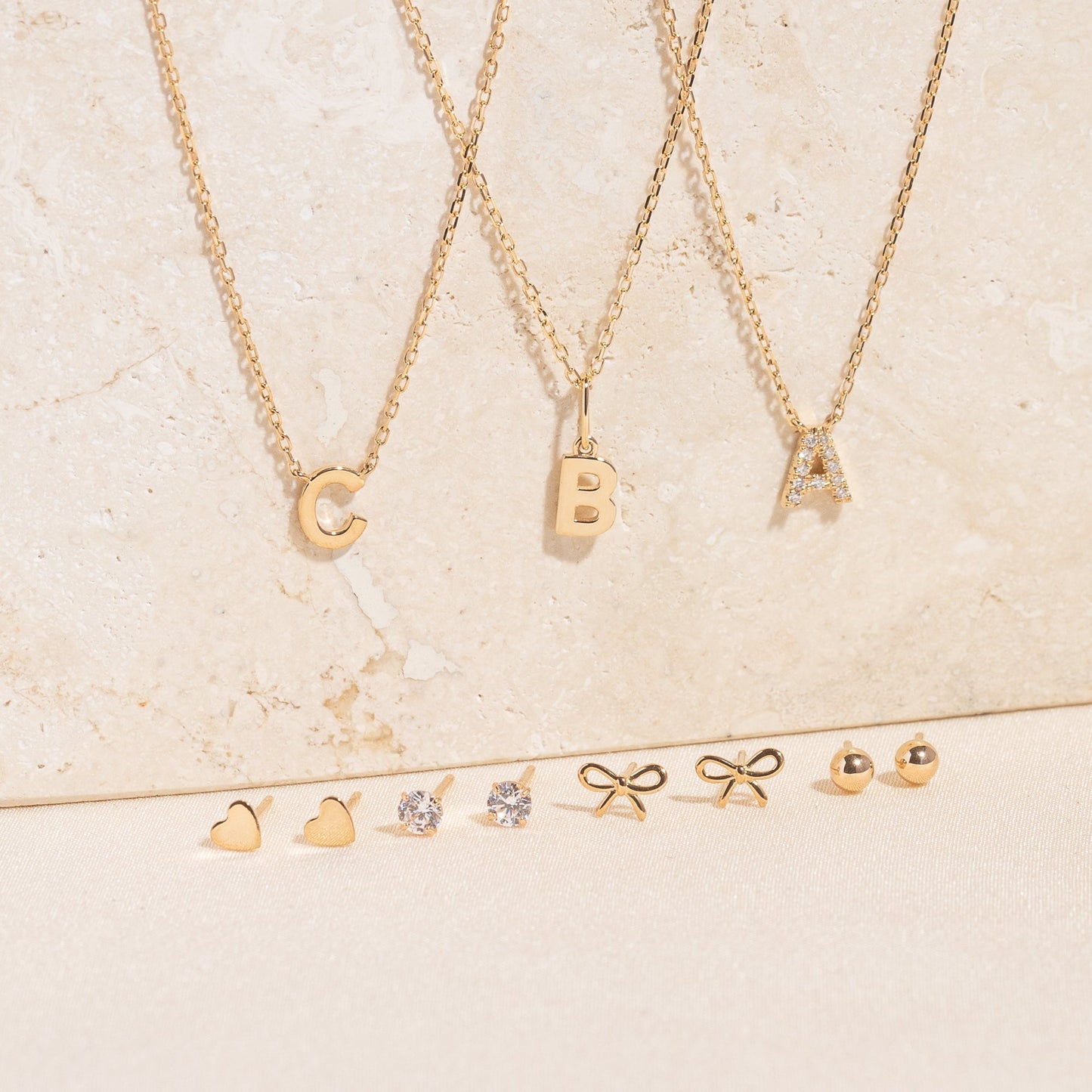 Tiny Hanging Initial Necklace
