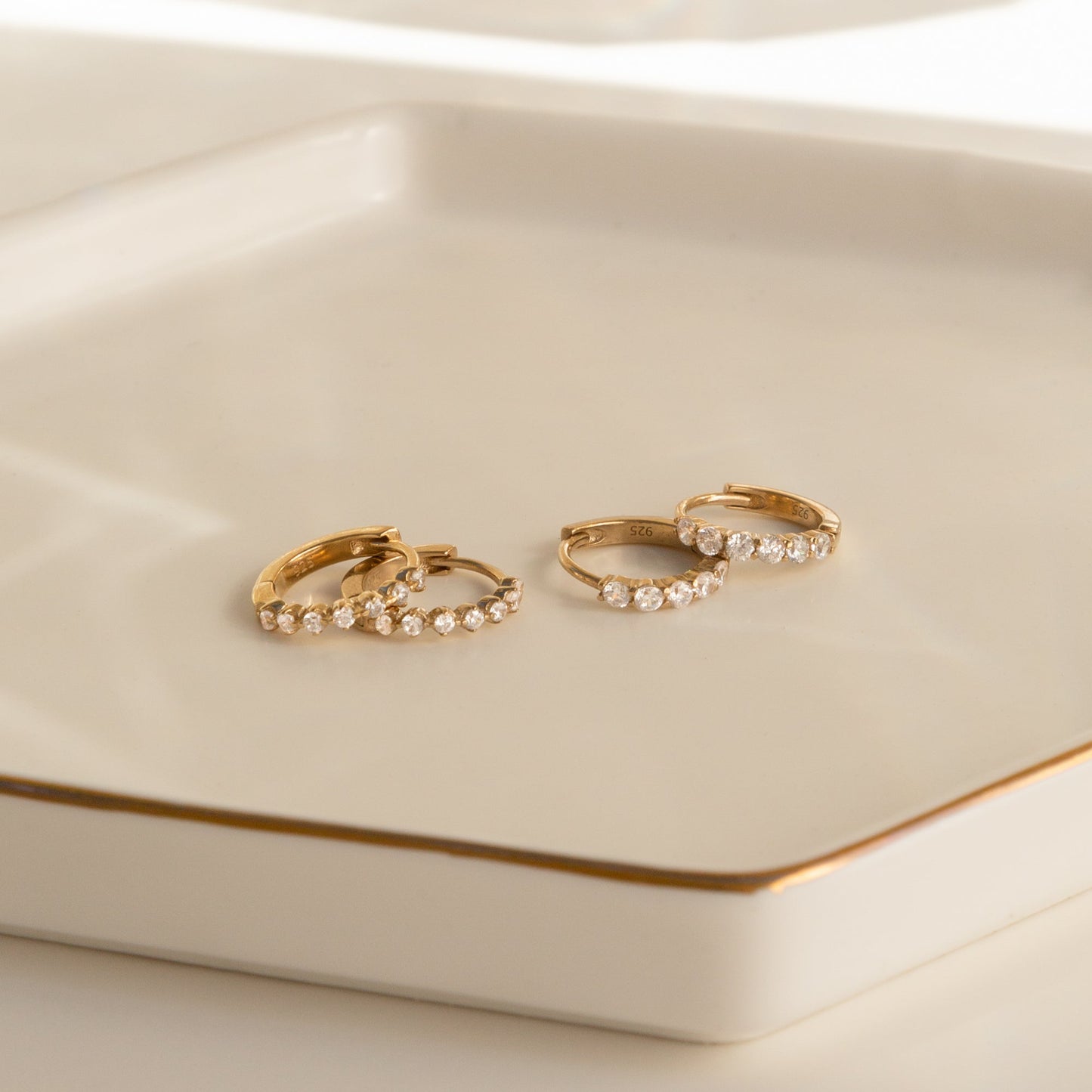 Classic CZ Huggie Hoop Earrings