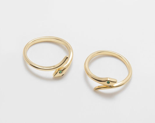 Snake Cubic Open Ring  (Adjusted ring Size)