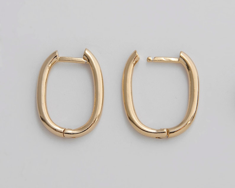 Oval Huggie Hoop Earring