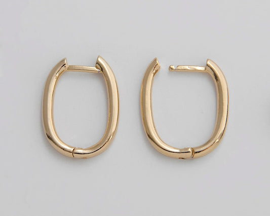 Oval Huggie Hoop Earring