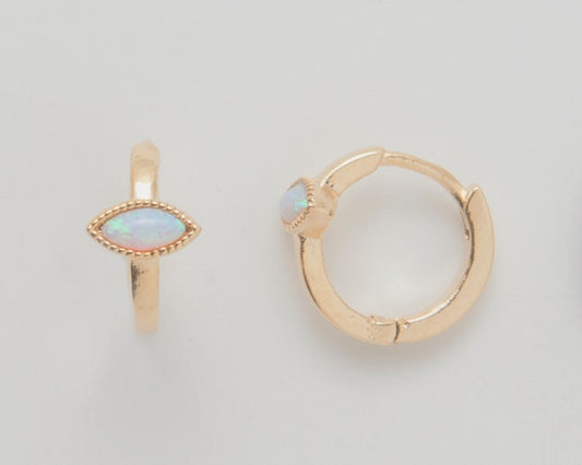 Opal Huggie Hoops Earrings