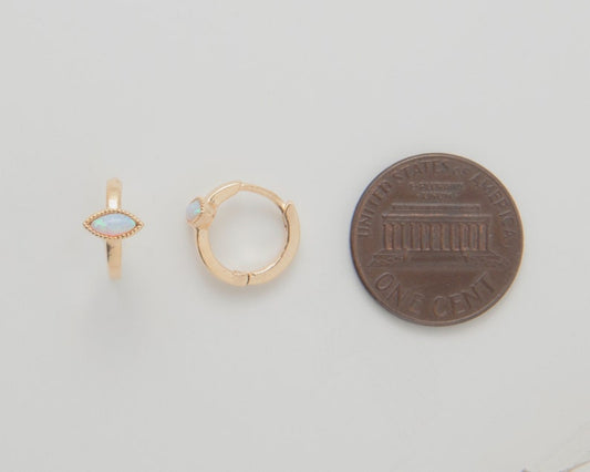 Opal Huggie Hoops Earrings