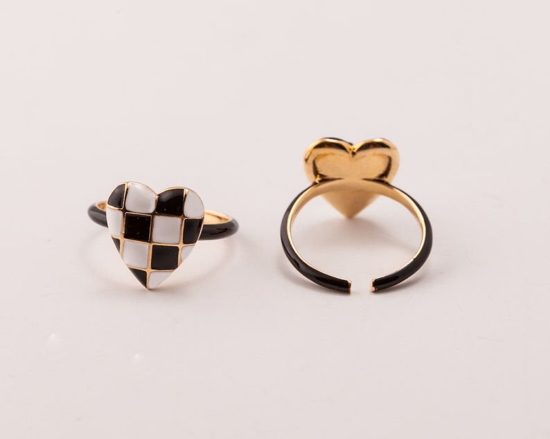 Heart Enamel Open Ring