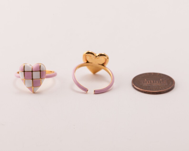 Heart Enamel Open Ring