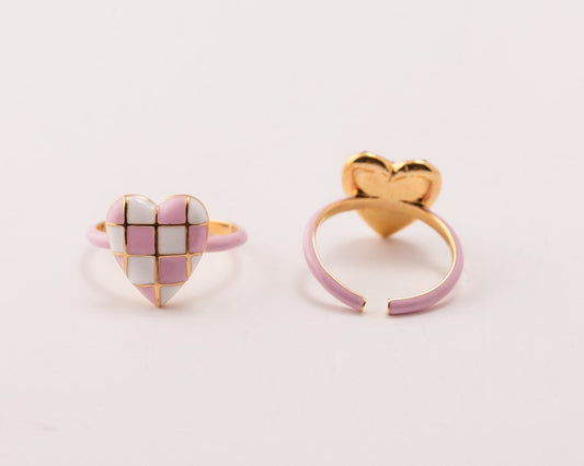 Heart Enamel Open Ring
