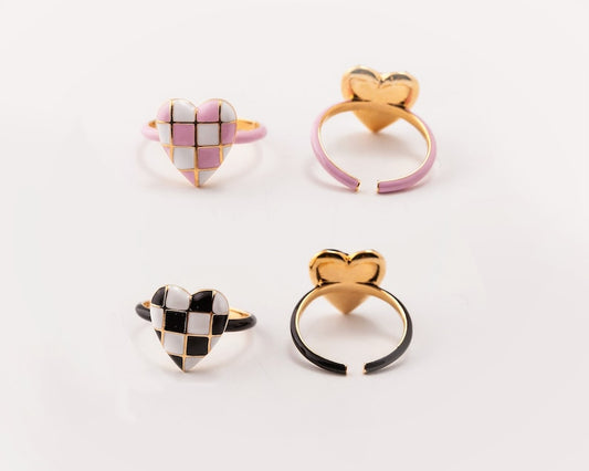 Heart Enamel Open Ring