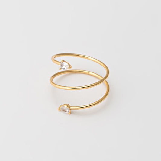 Dainty Teardrop Zircon Open Ring
