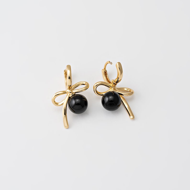 Ribbon Bow Huggie Hoop Earrings