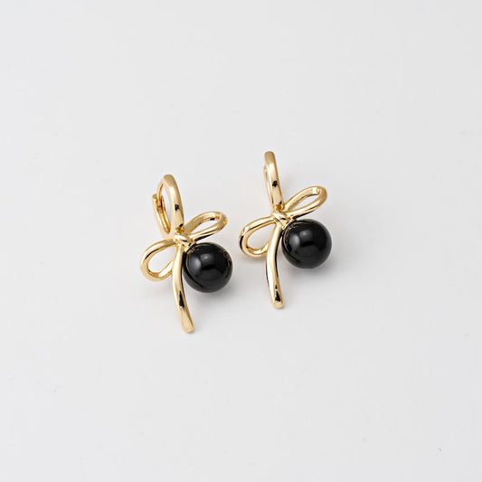 Ribbon Bow Huggie Hoop Earrings