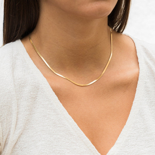 Gold Herringbone Necklace