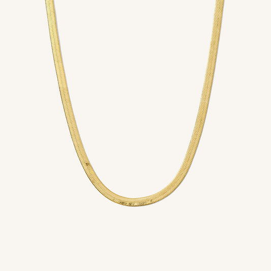 Gold Herringbone Necklace