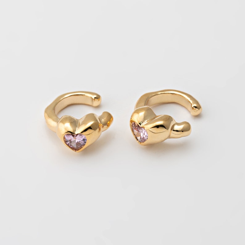 Pink Heart Cartilage Ear Cuff